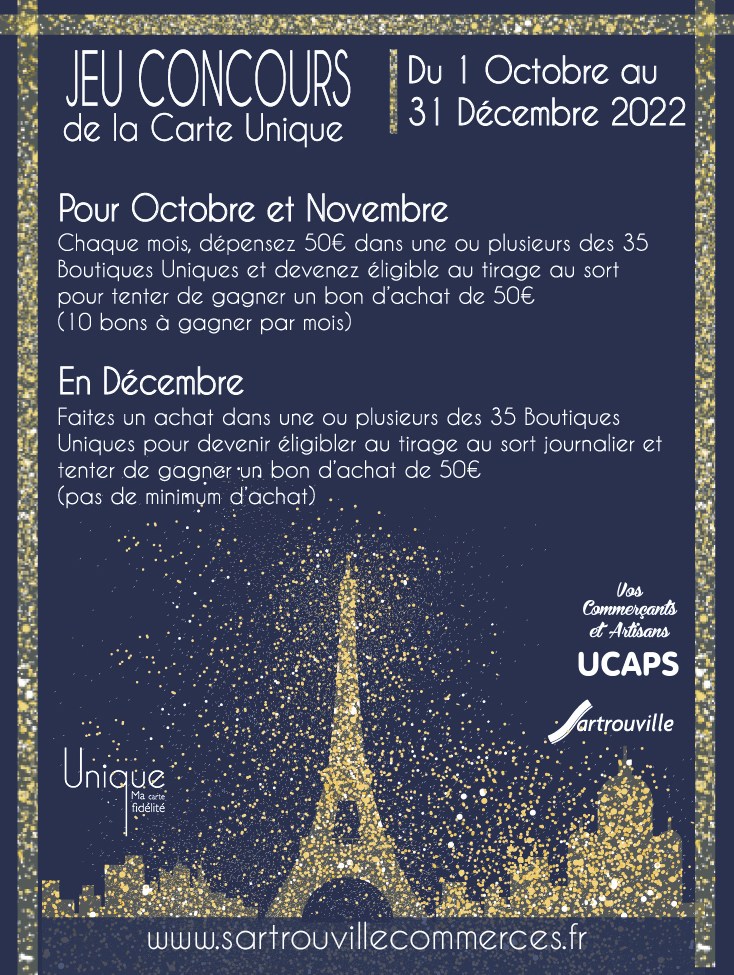 Visuel du jeu concours associé à la carte de fidélité collectif UCAPS