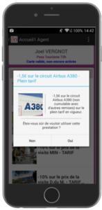Capture d'écran de l'application de validation pour le City Pass de Marseille