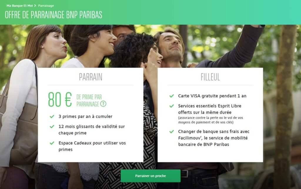 Visuel de l'offre de parrainage de BNP Paribas