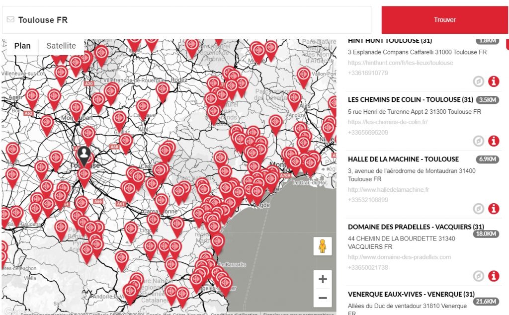 Visuel de toutes les prestations touristiques inclues dans le city pass numérique d'un visiteur répertoriées sur la carte