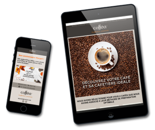 coffea-campagnes - ADELYA Mockup montrant des campagnes emailing envoyées par Cofféa