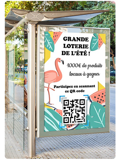 Affiche pour promouvoir la grande loterie de l'été organisée par l'Office de tourisme