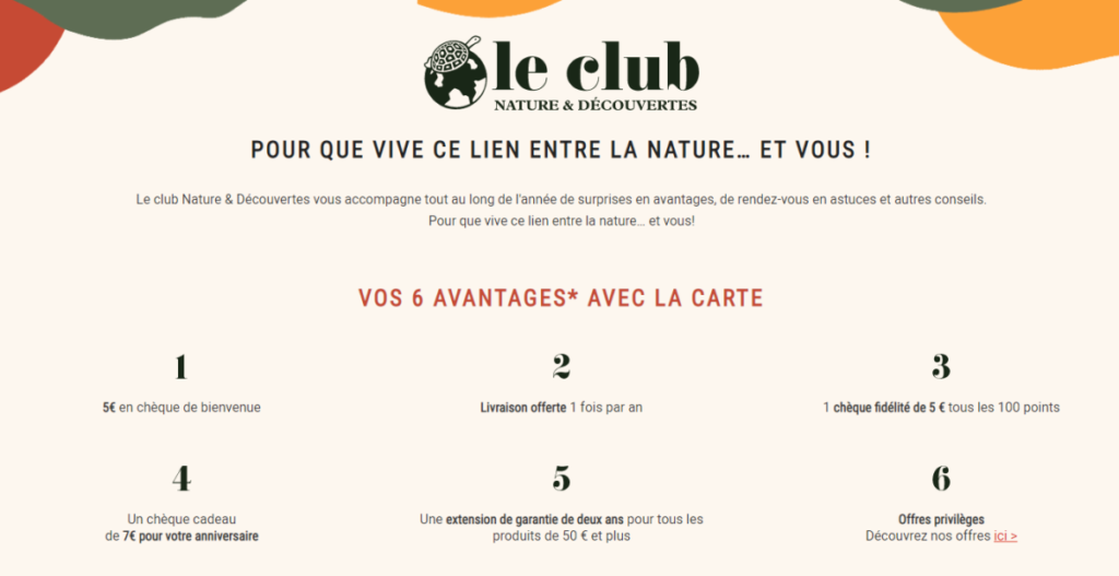 Visuel du programme de fidélité "Le Club" de Nature et Découvertes