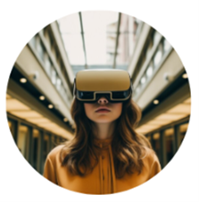 Une femme portant des lunettes VR