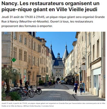 article publié par ©actu.fr sur une actualité à la ville de Nancy, France