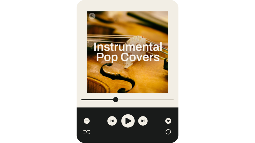 Image d'une playlist YouTube Music vers la playlist Instrumental Pop Covers