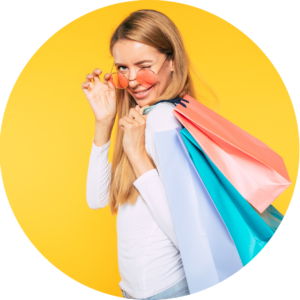 Cliente qui fait un clin d'œil