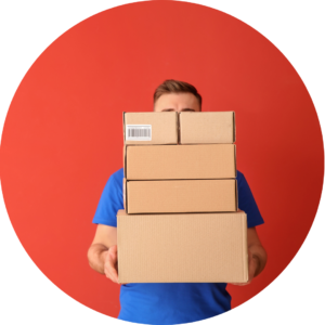 Homme avec beaucoup d'achats