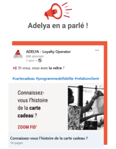 Lien vers le post LinkedIn de L'Histoire de la Carte-Cadeau par Adelya