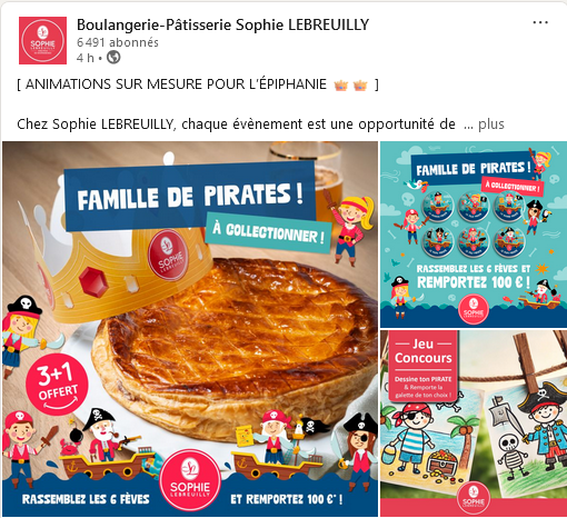 Post LinkedIn des boulangeries Sophie Lebreuilly