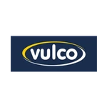 Vulco logo on a dark blue background.